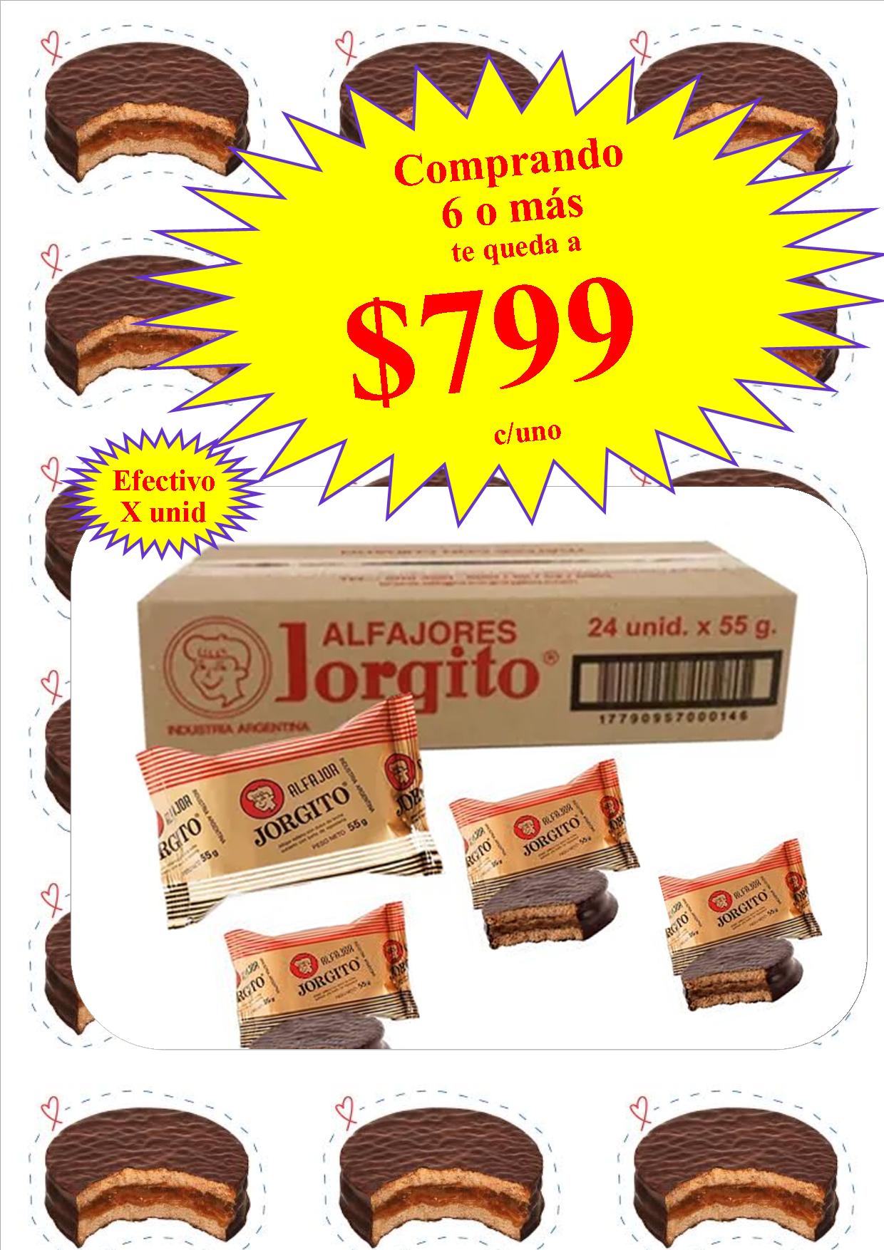 ALFAJOR JORGITO NEGRO (comprando 6 o más precio mayorista)